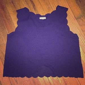 Blue scalloped blouse